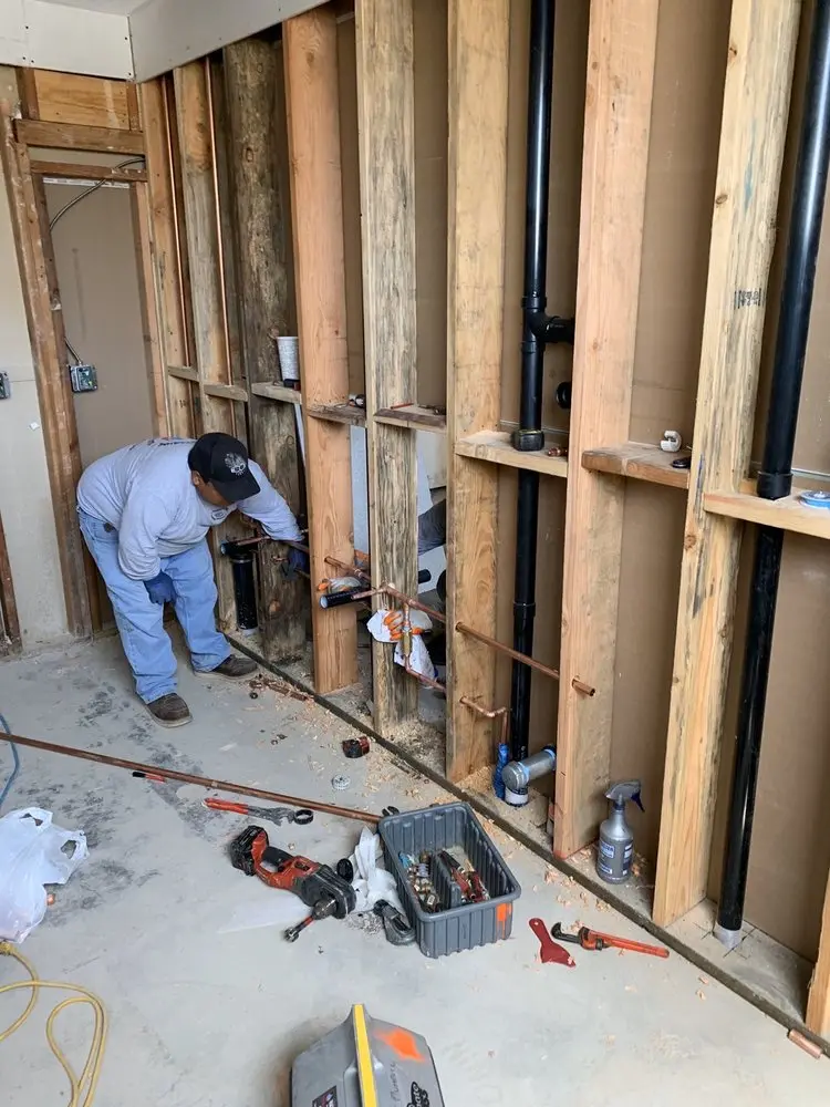 Commercial rough-in plumbing for Gas Line Repair in Freeport